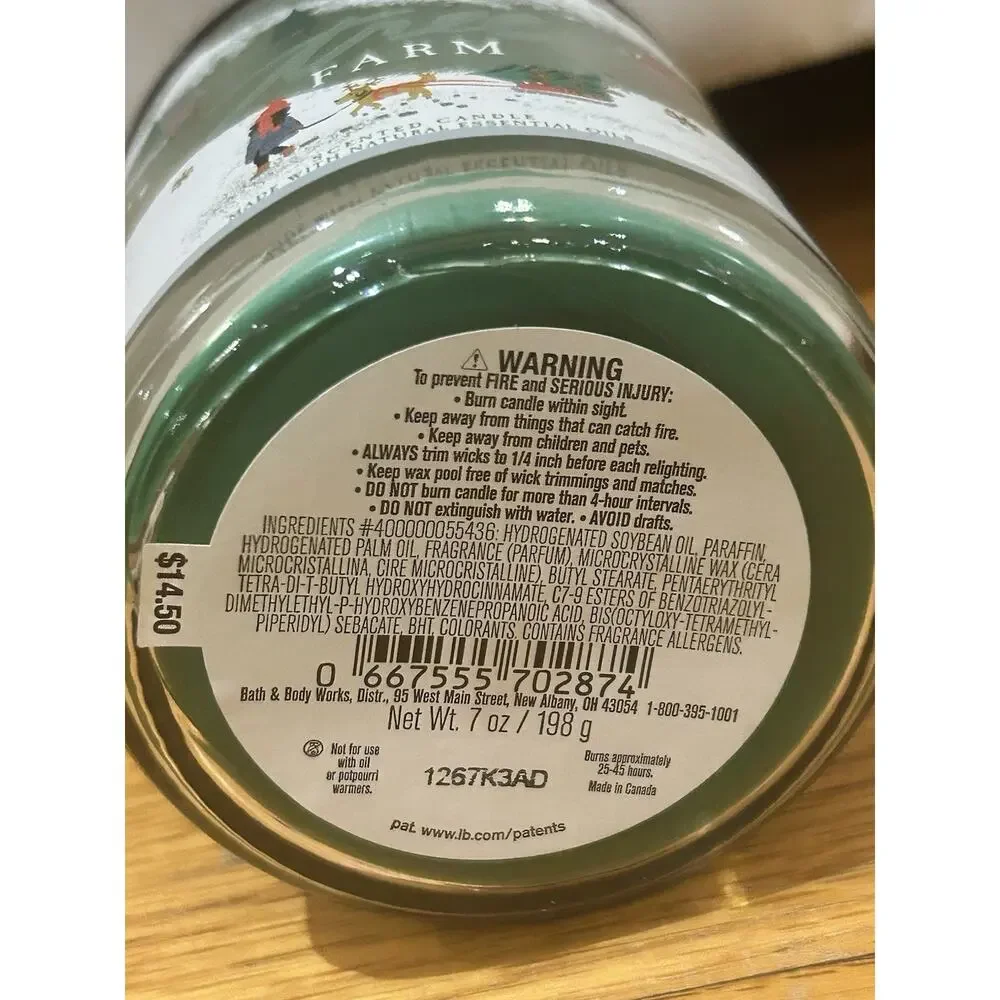 New Bath & Body Works Tree Farm 7oz Candle